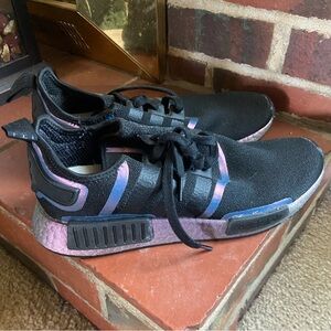 Adidas sneaker. Size 9. Black with a pearlized purple accents